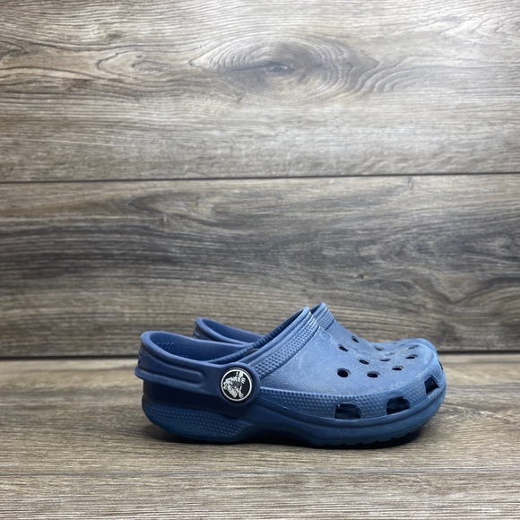 CROCS Other - Crocs Blue Slip On Clogs Comfort Shoes Toddler Size 6/7 C Rubber Shoes
